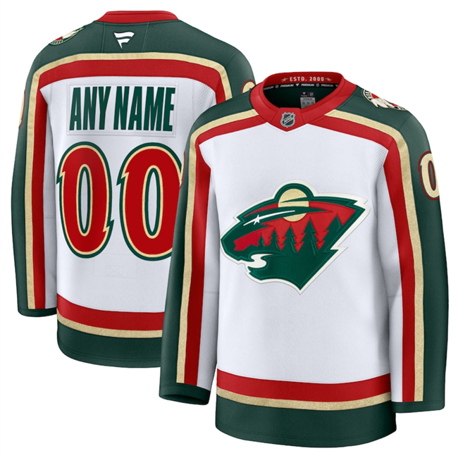 Men's White Minnesota Wild Custom 2025 25th Anniversary Hockey Jersey
